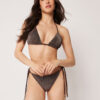 Üçgen Bikini Üstü Kahverengi Glitter
