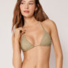 Üçgen Bikini Üstü Metalik Parlak