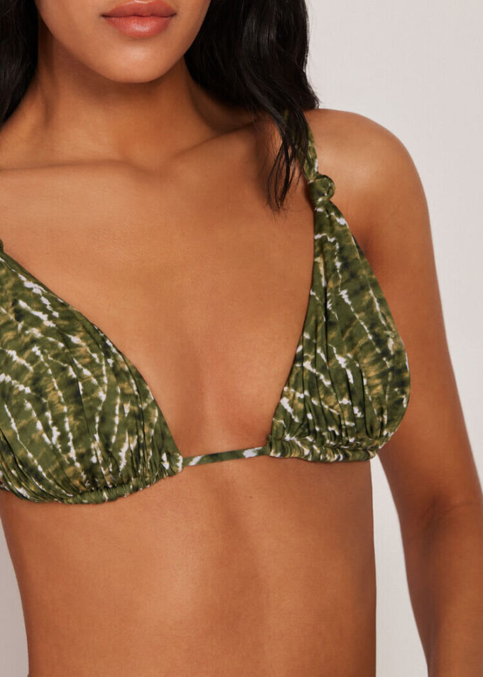 Üçgen Bikini Üstü Natural Tie-Dye