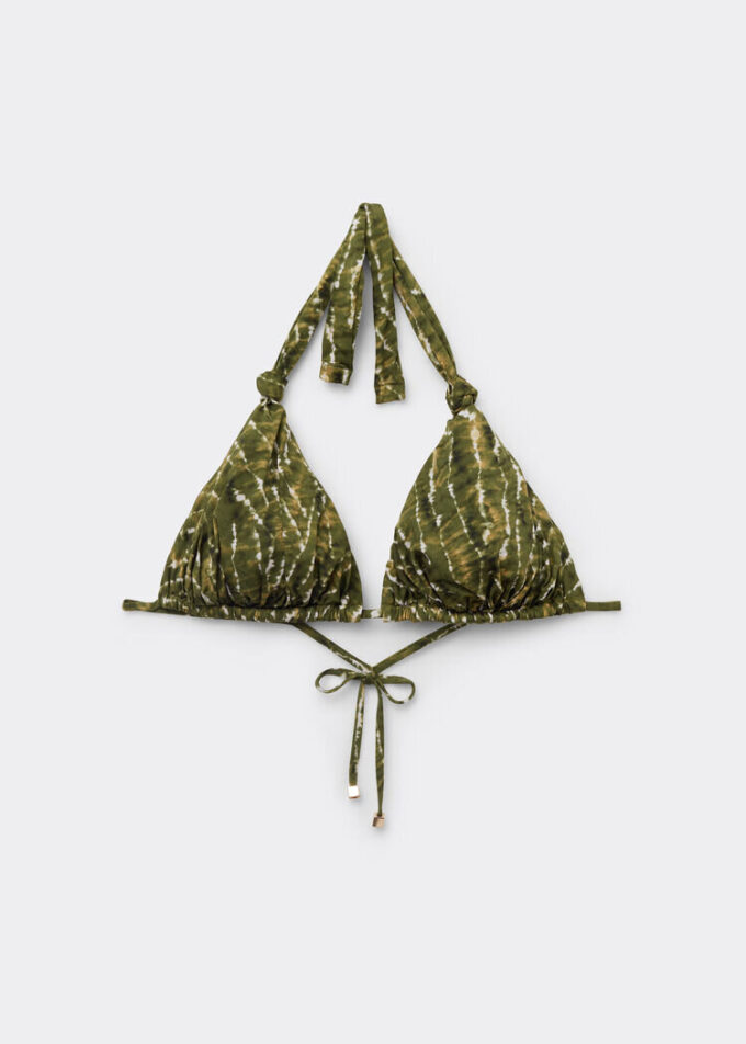 Üçgen Bikini Üstü Natural Tie-Dye