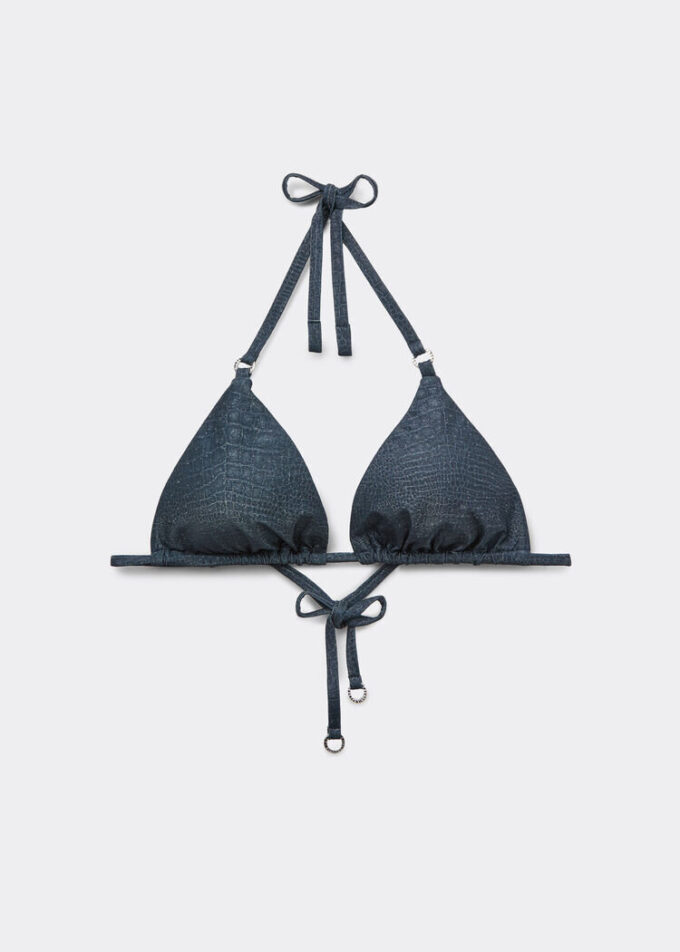 Üçgen Bikini Üstü Parlak Piton