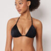Üçgen Bikini Üstü Parlak Saten