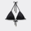 Üçgen Bikini Üstü Parlak Saten