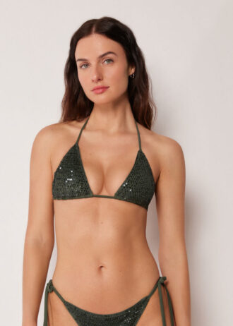 Üçgen Bikini Üstü Payetli File