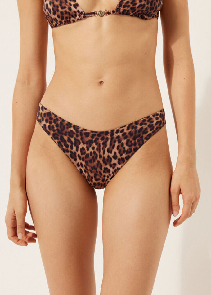 Kahverengi Animalier Brezilya Kesim Mayo Altı