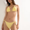 Çıkarılabilir Dolgulu Üçgen Bikini Üstü Kırışık Dalgalı