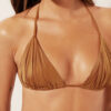 Çıkarılabilir dolgulu üçgen bikini üstü Parlak saten