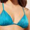 Çıkarılabilir dolgulu üçgen bikini üstü Parlak saten