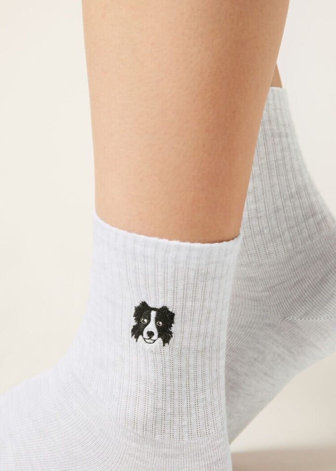 Köpek İşlemeli Çoraplar