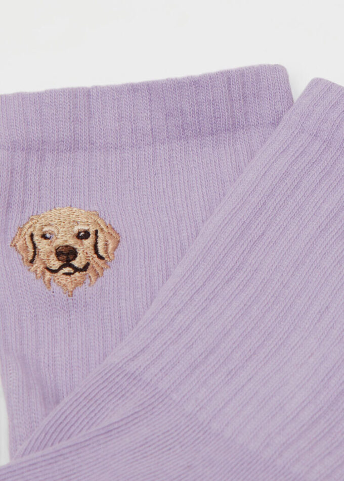 Köpek İşlemeli Çoraplar