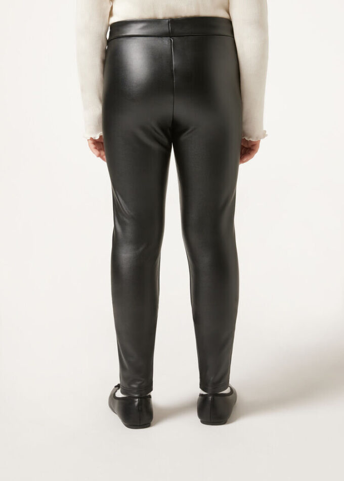 Kız Çocukları İçin Leather Effect Termal Tayt