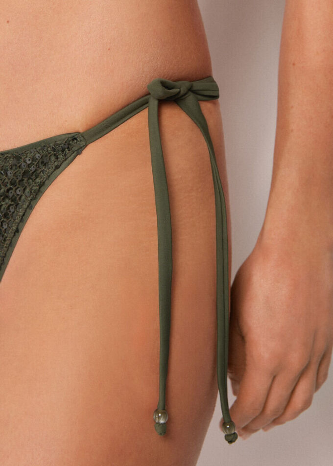 Pailletli file Brezilya Kesim bikini alt