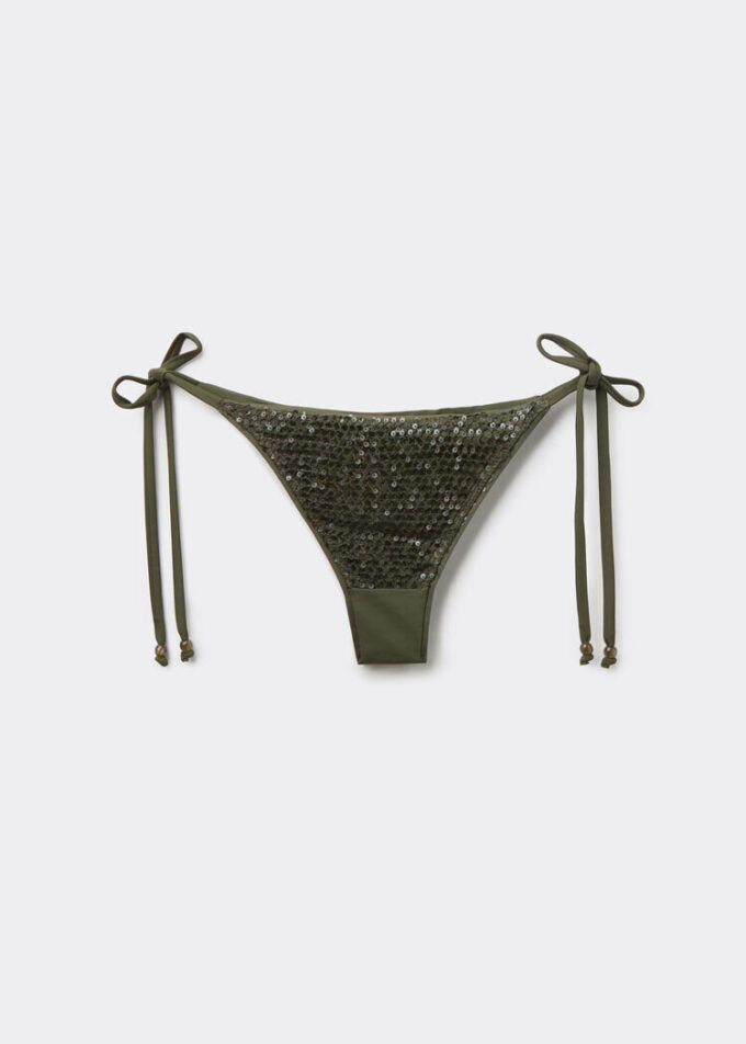 Pailletli file Brezilya Kesim bikini alt