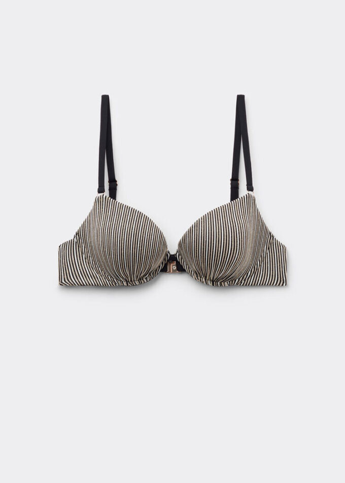 Push-up Bikini Üstü Altın Çizgili