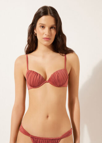 Push-up Bikini Üstleri Parlak Saten