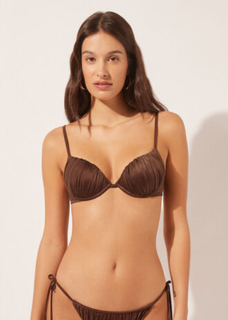 Push-up Bikini Üstleri Parlak Saten