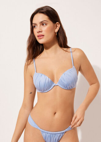 Push-up Bikini Üstleri Parlak Saten