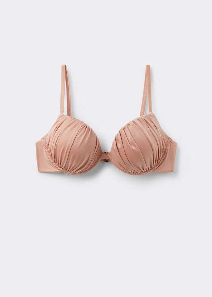 Push-up Bikini Üstleri Parlak Saten