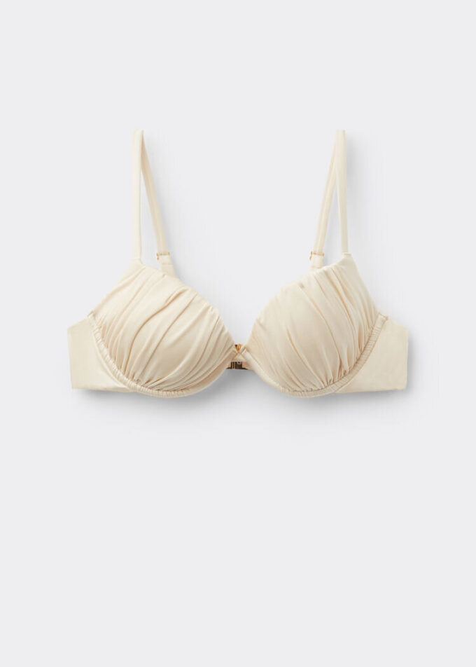 Push-up Bikini Üstleri Parlak Saten