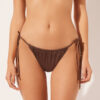 Saten Brezilya Kesimli İpli Bikini Altları