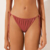 Saten Brezilya Kesimli İpli Bikini Altları