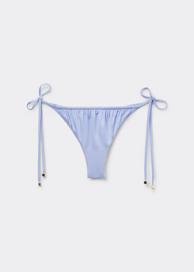 Saten Brezilya Kesimli İpli Bikini Altları