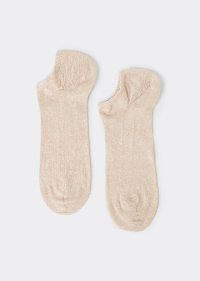 Unisex Pamuk ve Keten Görünmez Çoraplar