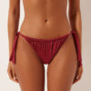Yandan Bağlamalı Bikini Slip Parlak Saten