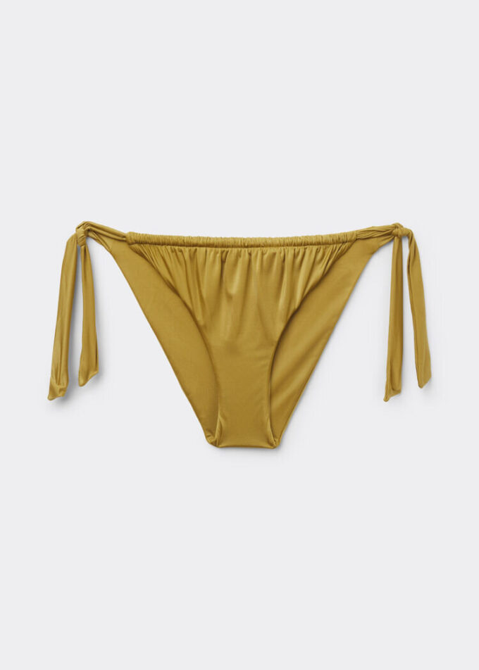 Yandan Bağlamalı Bikini Slip Parlak Saten