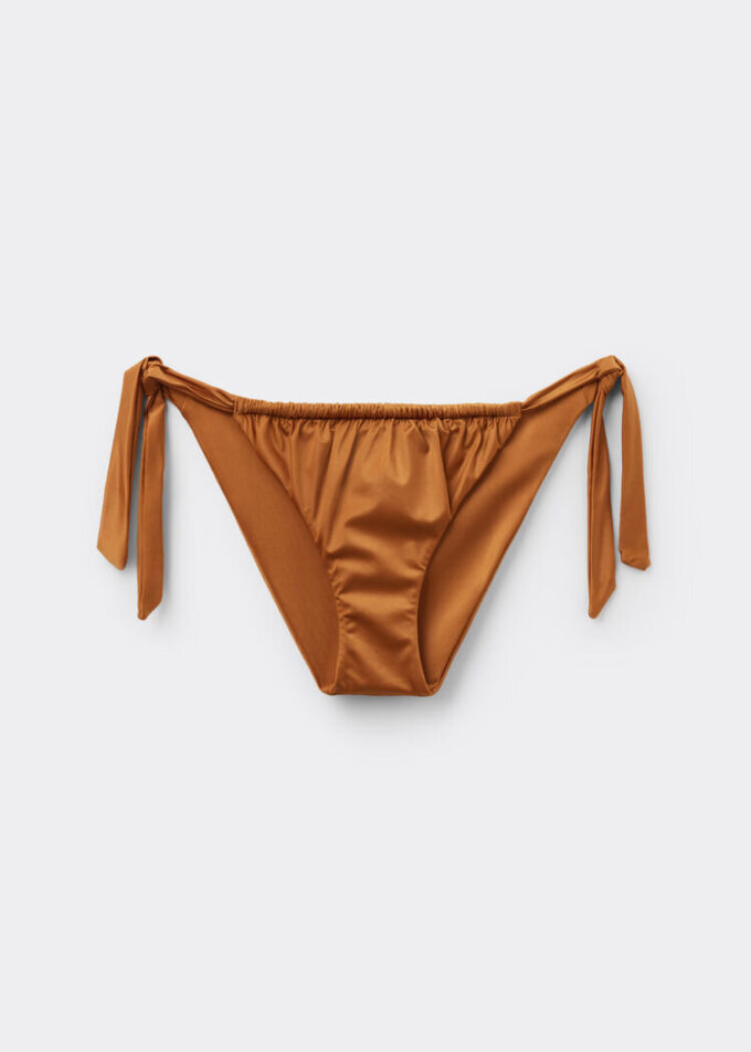 Yandan Bağlamalı Bikini Slip Parlak Saten